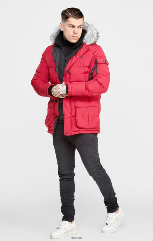SikSilk Apparel 020XHH470 Red Arctic Parka Men