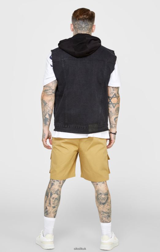 SikSilk Apparel 020XHH472 Black Hooded Gilet Men