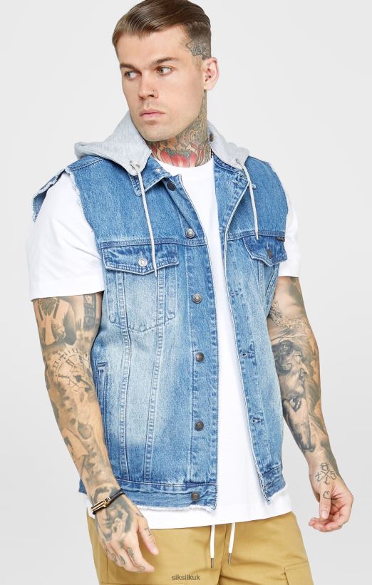 SikSilk Apparel 020XHH473 Rinse & Denim Gilet Men
