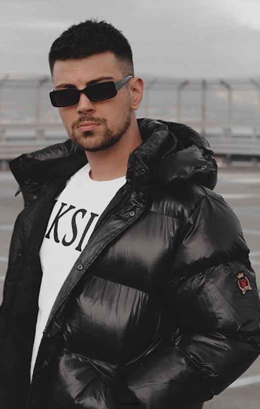 SikSilk Apparel 020XHH477 Black Puffer Jacket Men