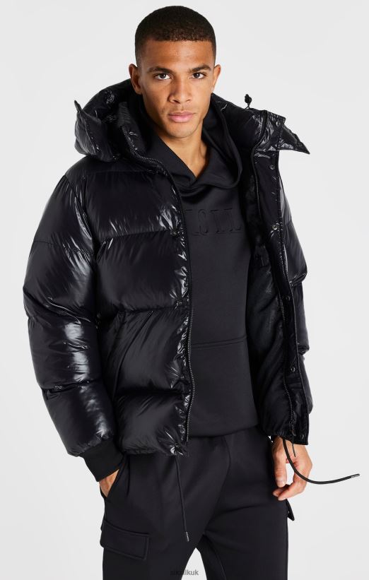 SikSilk Apparel 020XHH477 Black Puffer Jacket Men