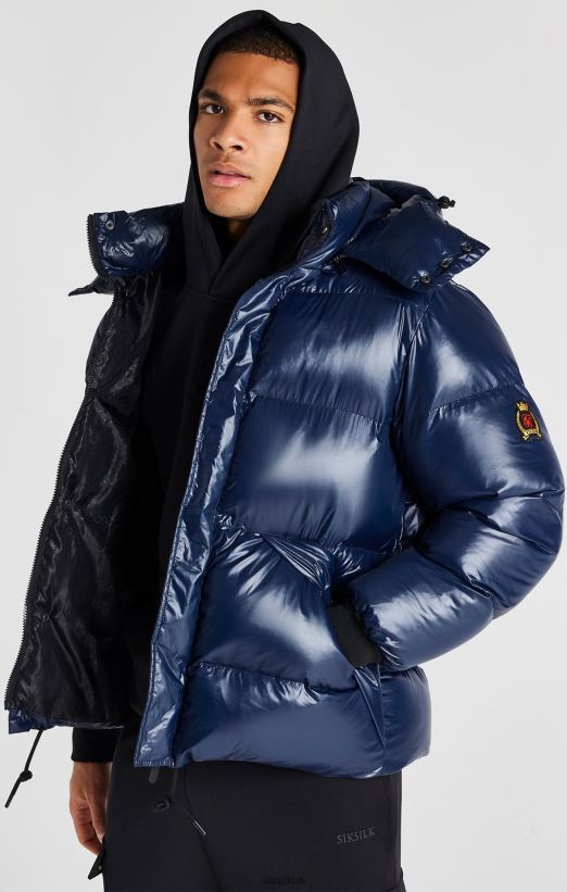 SikSilk Apparel 020XHH478 Navy Puffer Jacket Men