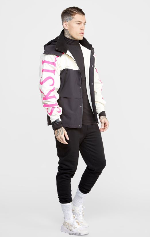 SikSilk Apparel 020XHH482 Ecru Technical Jacket Men