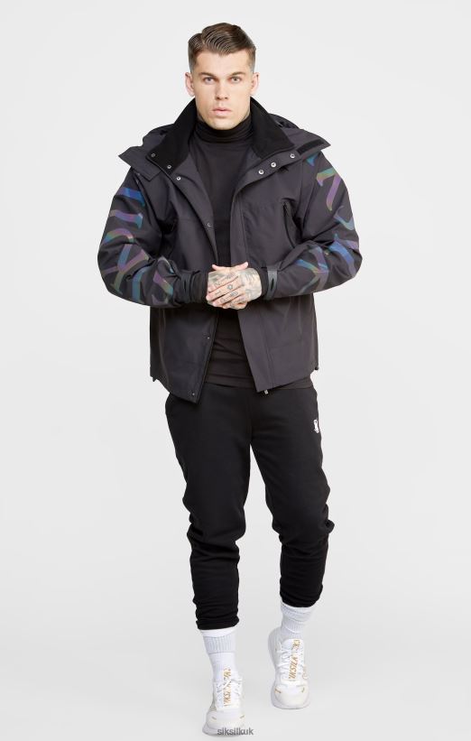 SikSilk Apparel 020XHH484 Black Technical Jacket Men