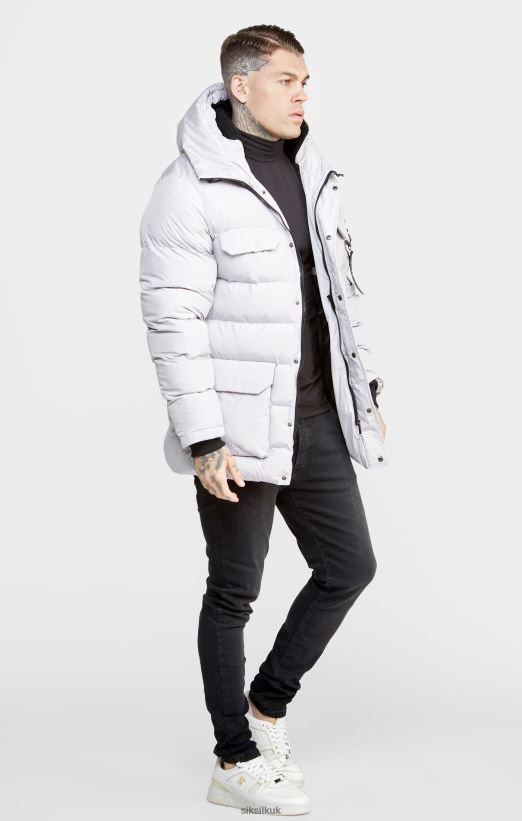 SikSilk Apparel 020XHH487 Grey Parka Jacket Men