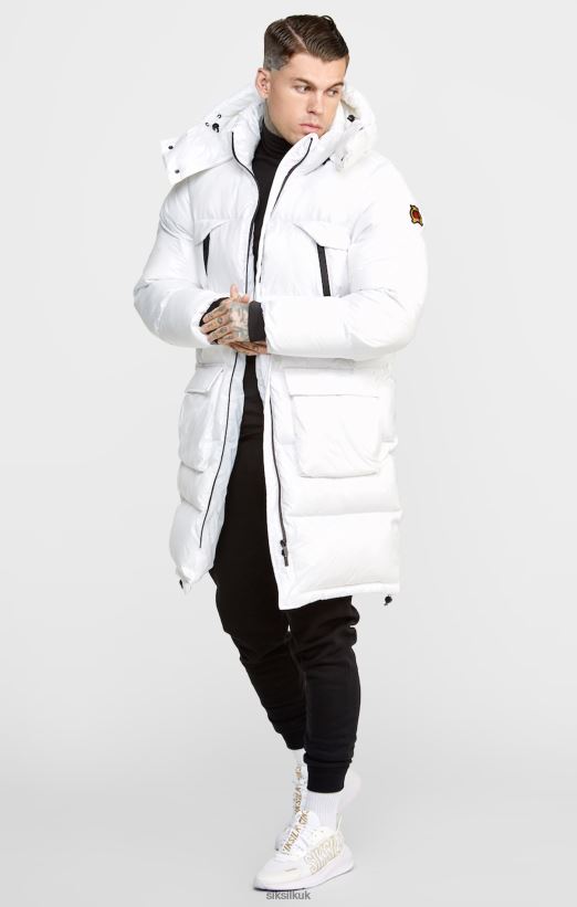 SikSilk Apparel 020XHH488 White Managers Coat Men
