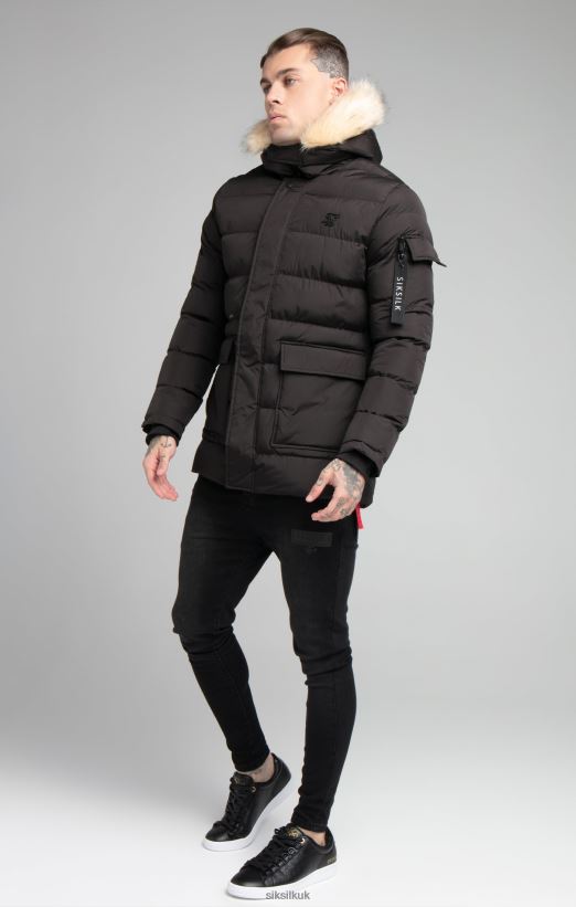 SikSilk Apparel 020XHH493 Black Expedition Parka Men