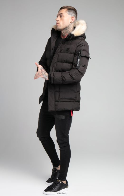 SikSilk Apparel 020XHH493 Black Expedition Parka Men