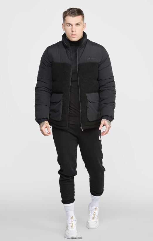 SikSilk Apparel 020XHH494 Black Bubble Jacket Men