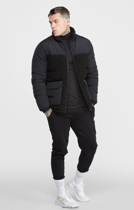 SikSilk Apparel 020XHH494 Black Bubble Jacket Men