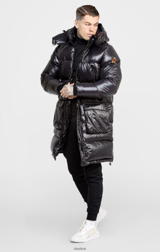 SikSilk Apparel 020XHH497 Black Managers Coat Men