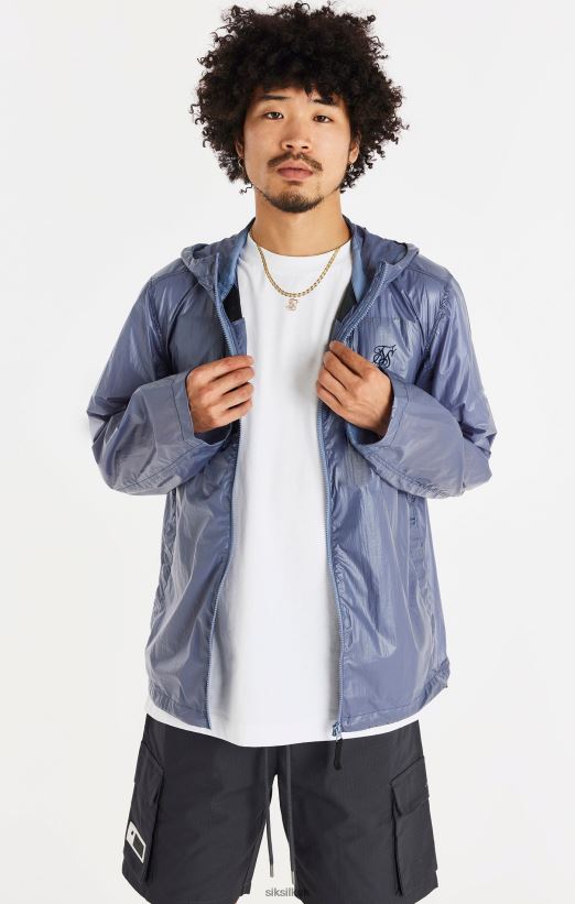 SikSilk Apparel 020XHH499 Packaway Nylon Zip Through Jacket - Navy Men