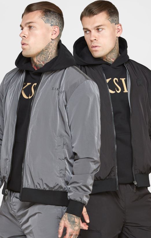 SikSilk Apparel 020XHH502 Black Reversible Bomber Men