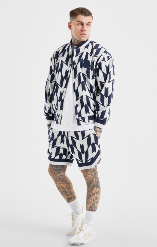 SikSilk x Apparel 020XHH498 Messi Navy Monogram Bomber Men