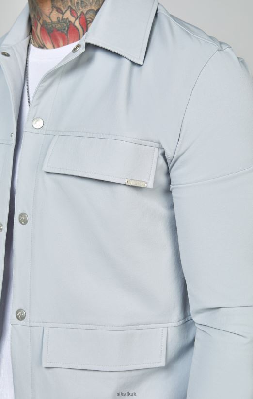 SikSilk Apparel 020XHH462 Grey Utility Overshirt Men