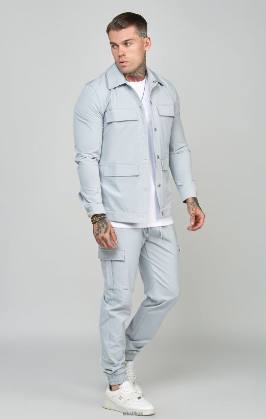 SikSilk Apparel 020XHH462 Grey Utility Overshirt Men