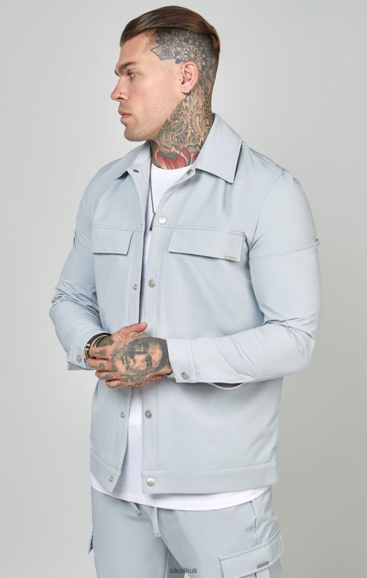 SikSilk Apparel 020XHH462 Grey Utility Overshirt Men