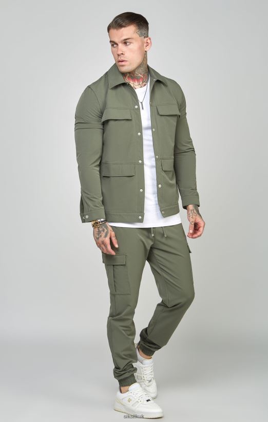 SikSilk Apparel 020XHH465 Khaki Utility Overshirt Men
