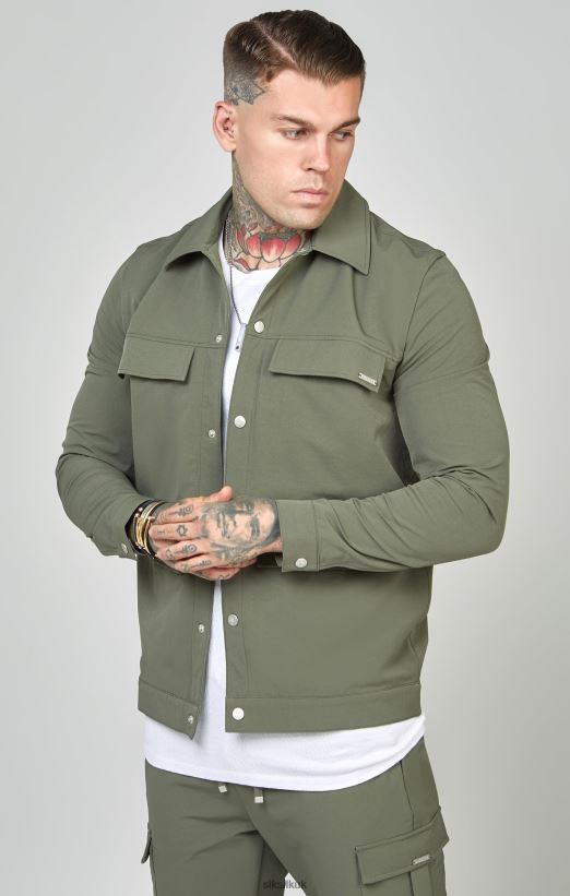 SikSilk Apparel 020XHH465 Khaki Utility Overshirt Men