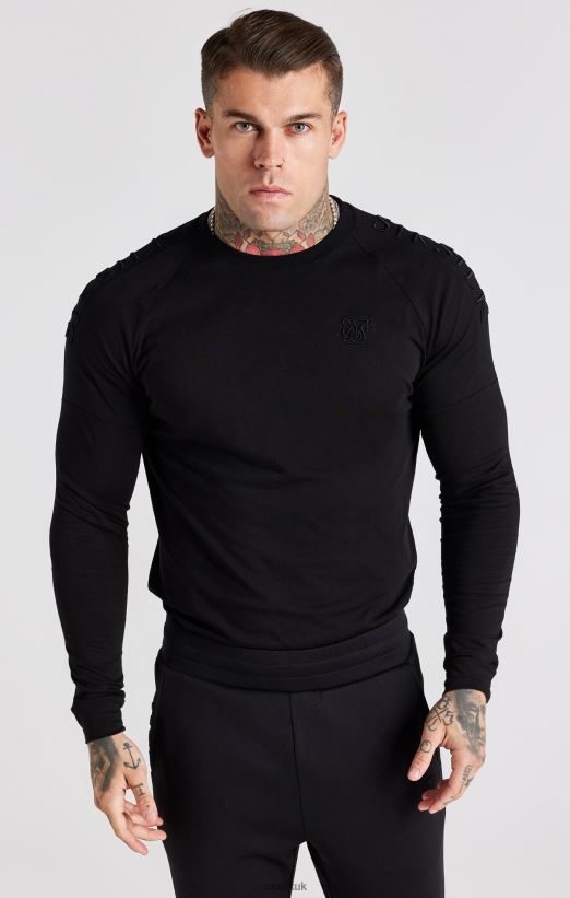 SikSilk Apparel 020XHH362 Black Panel Muscle Fit T-Shirt Men