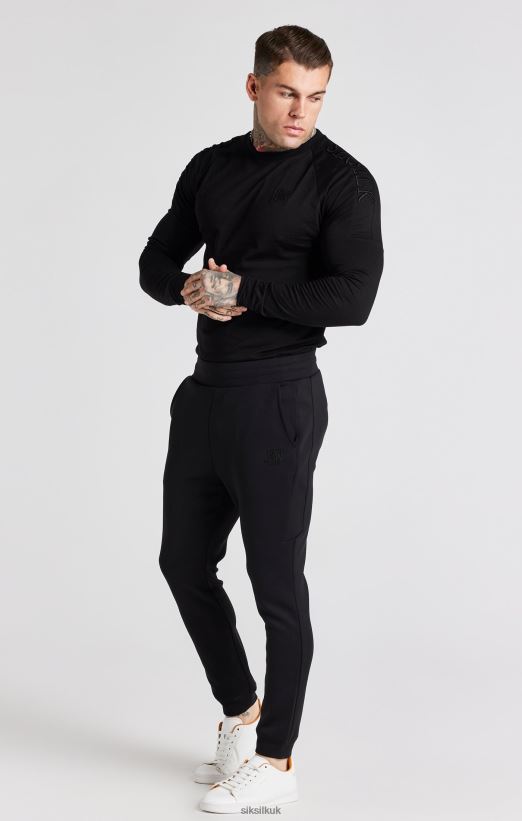 SikSilk Apparel 020XHH362 Black Panel Muscle Fit T-Shirt Men
