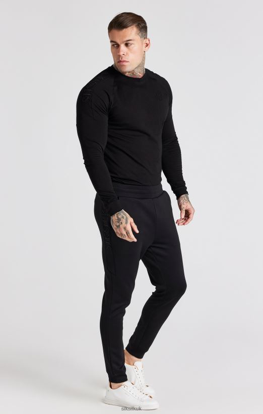 SikSilk Apparel 020XHH362 Black Panel Muscle Fit T-Shirt Men