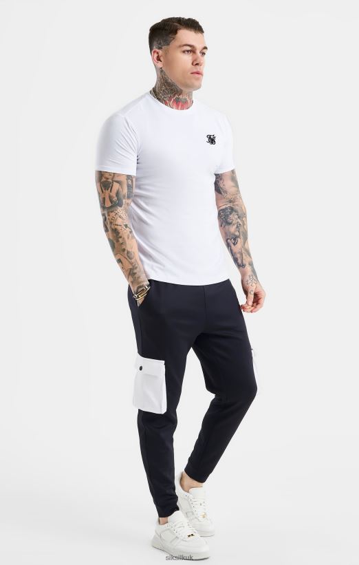 SikSilk Apparel 020XHH364 White Essential Short Sleeve Muscle Fit T-Shirt Men