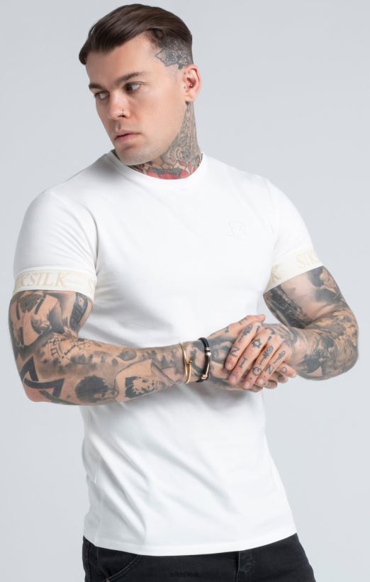 SikSilk Apparel 020XHH367 Ecru Elastic Cuff T-Shirt Men