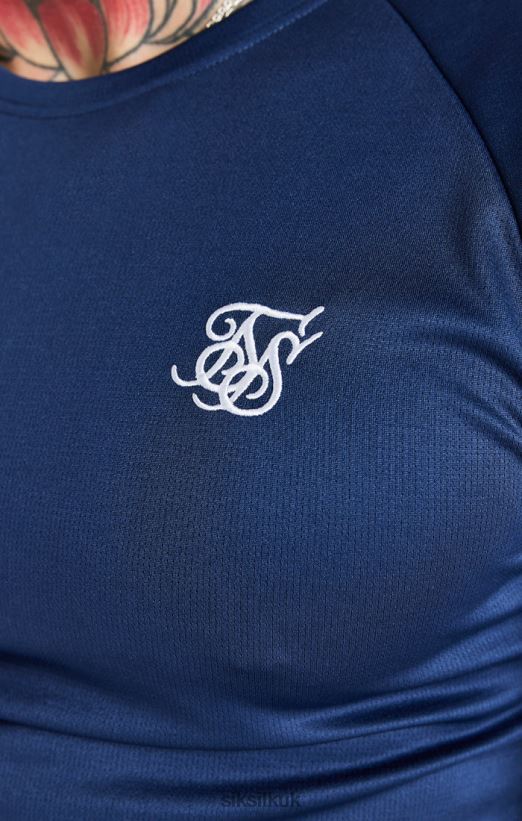 SikSilk Apparel 020XHH369 Navy Elastic Cuff T-Shirt Men