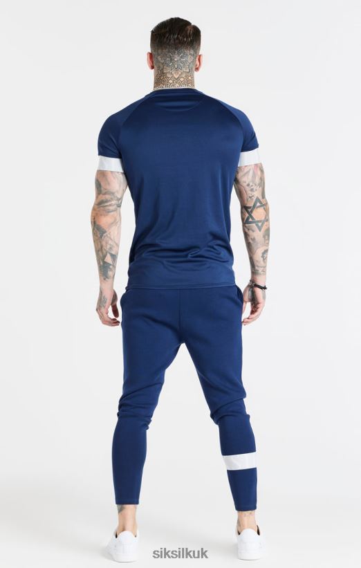 SikSilk Apparel 020XHH369 Navy Elastic Cuff T-Shirt Men