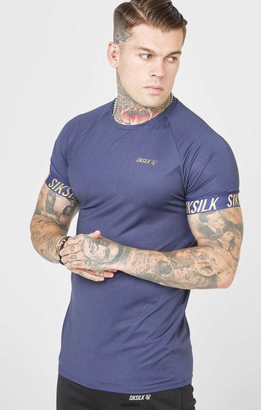 SikSilk Apparel 020XHH371 Navy Sports T-Shirt Men