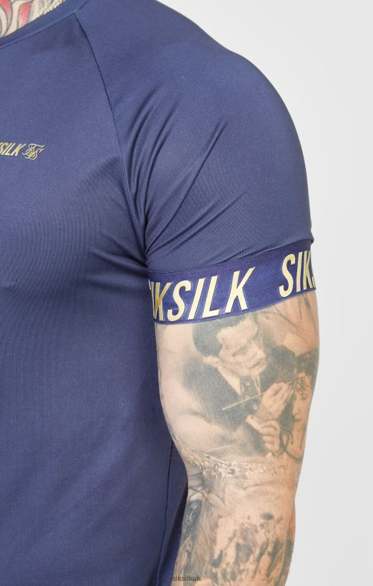 SikSilk Apparel 020XHH371 Navy Sports T-Shirt Men