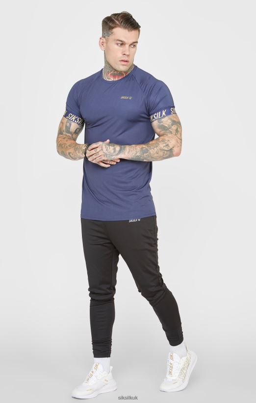 SikSilk Apparel 020XHH371 Navy Sports T-Shirt Men