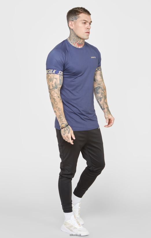 SikSilk Apparel 020XHH371 Navy Sports T-Shirt Men