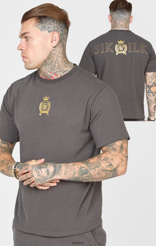SikSilk Apparel 020XHH375 Black Foil T-Shirt Men