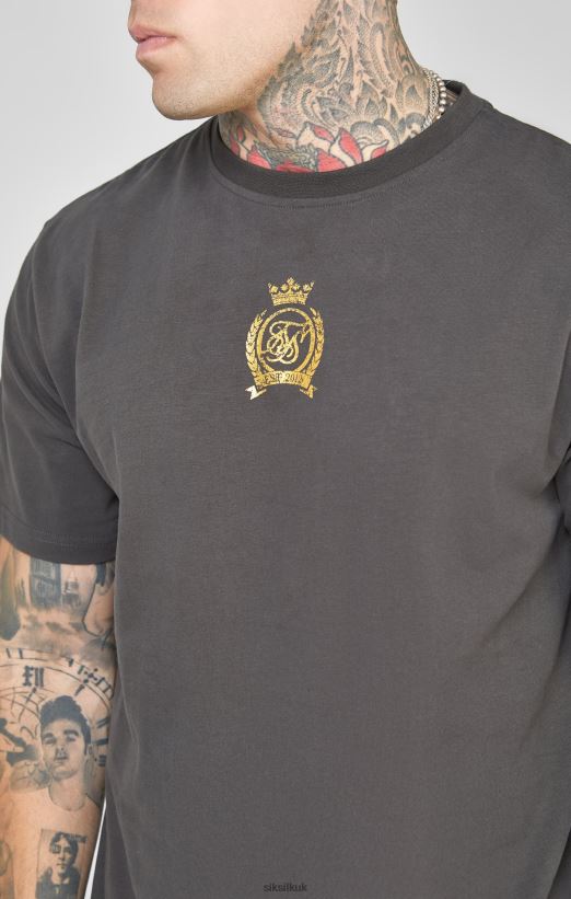 SikSilk Apparel 020XHH375 Black Foil T-Shirt Men