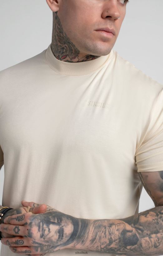 SikSilk Apparel 020XHH378 Beige High Neck T-Shirt Men