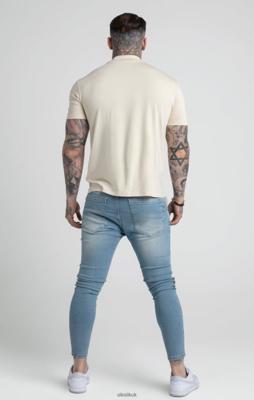 SikSilk Apparel 020XHH378 Beige High Neck T-Shirt Men