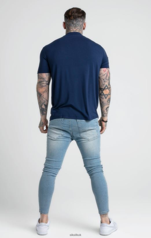 SikSilk Apparel 020XHH379 Navy High Neck T-Shirt Men
