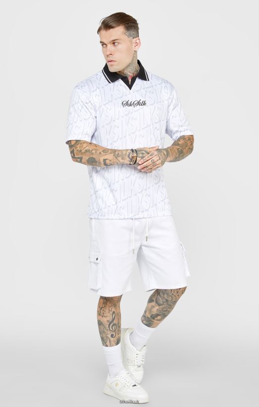SikSilk Apparel 020XHH380 White Football Jersey Men