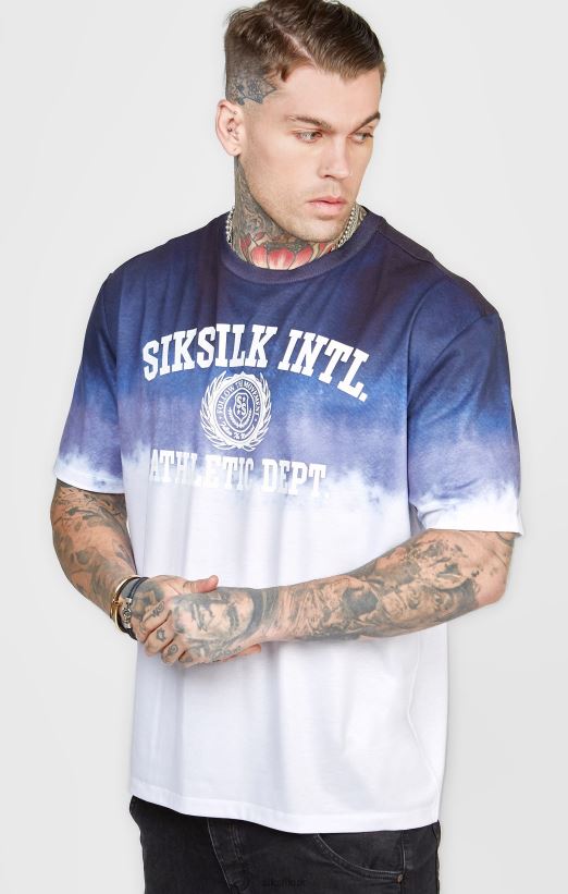 SikSilk Apparel 020XHH384 Navy Graphic Fade T-Shirt Men