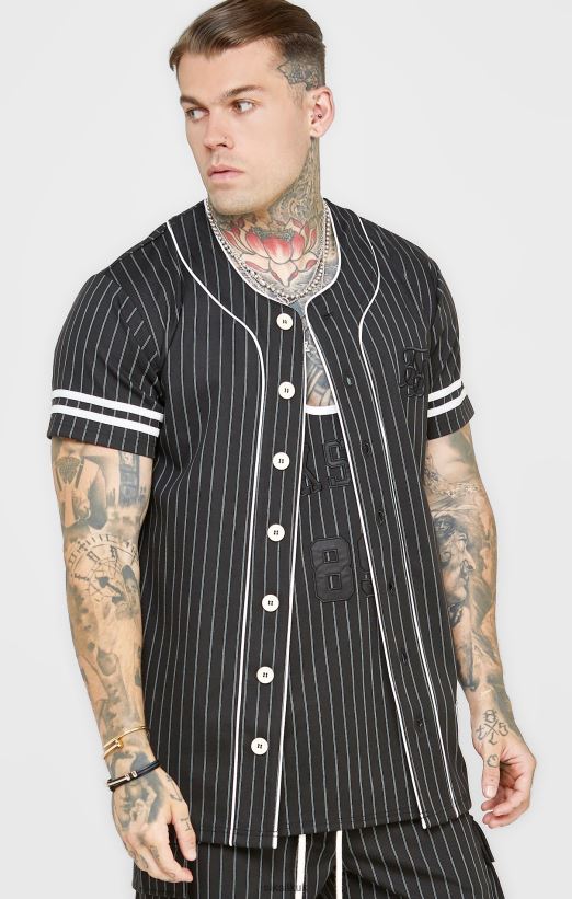 SikSilk Apparel 020XHH390 Black Baseball Jersey Men