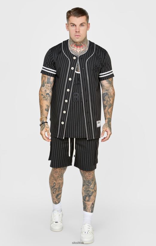 SikSilk Apparel 020XHH390 Black Baseball Jersey Men