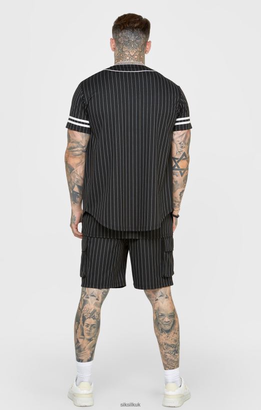 SikSilk Apparel 020XHH390 Black Baseball Jersey Men