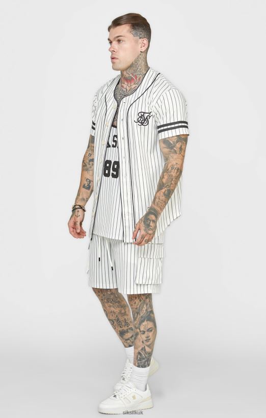 SikSilk Apparel 020XHH391 Beige Baseball Jersey Men