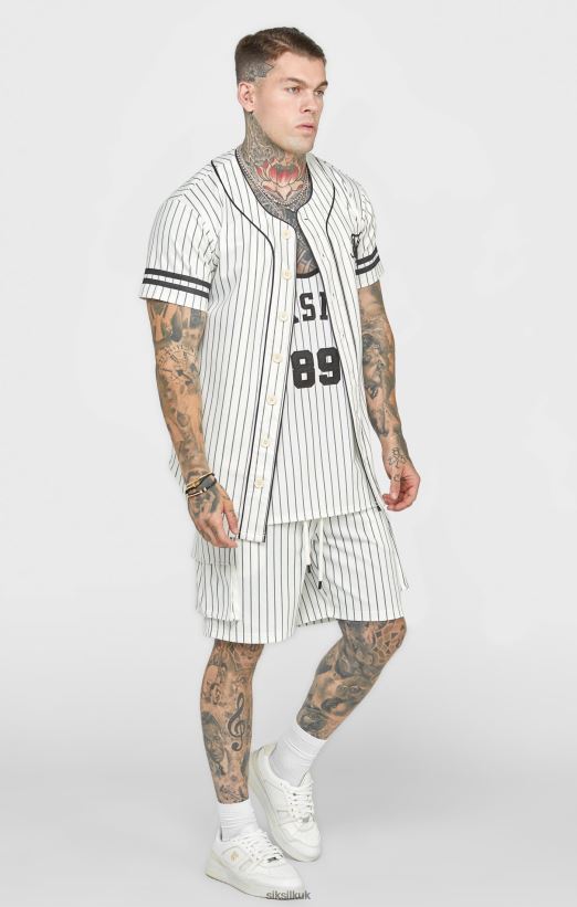 SikSilk Apparel 020XHH391 Beige Baseball Jersey Men