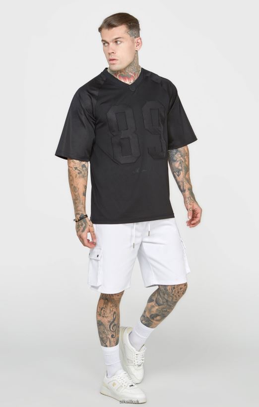 SikSilk Apparel 020XHH402 Black Oversized Short Sleeve T-Shirt Men