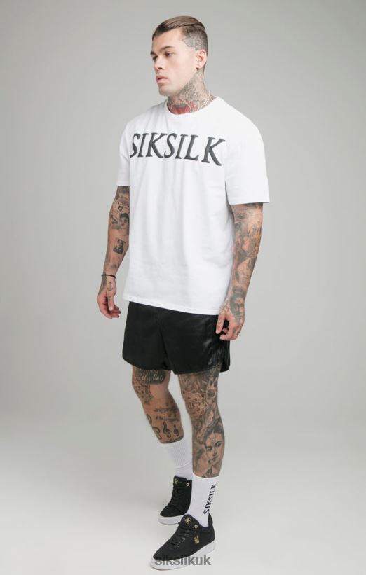 SikSilk Apparel 020XHH406 White Relaxed Fit T-Shirt Men