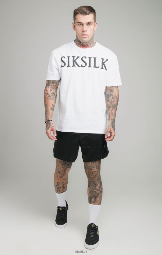 SikSilk Apparel 020XHH406 White Relaxed Fit T-Shirt Men