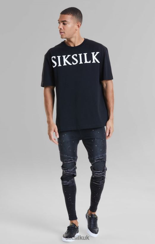SikSilk Apparel 020XHH407 Black Relaxed Fit T-Shirt Men